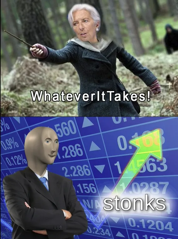 "Whatever it Takes" is a magic word created by the white wizard Marione Dragons, former president of the ECB, and handed down to the next presidents