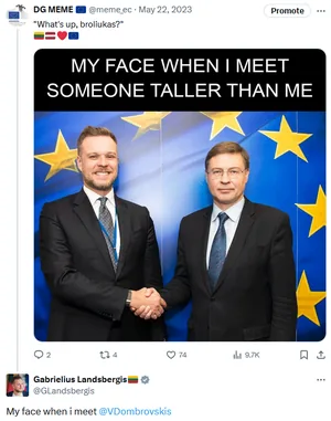 My first meme with Landsbergis and Dombrovskis