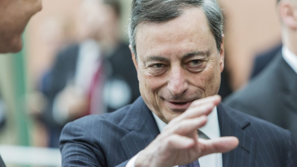 Mario Draghi while performing a jedi trick on the markets
